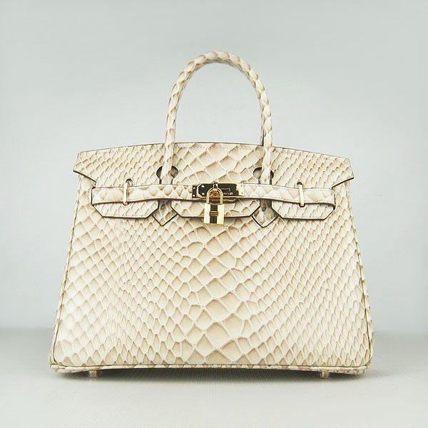 Replica Hermes Birkin 30CM Fish Veins Leather Bag Beige 6088 On Sale